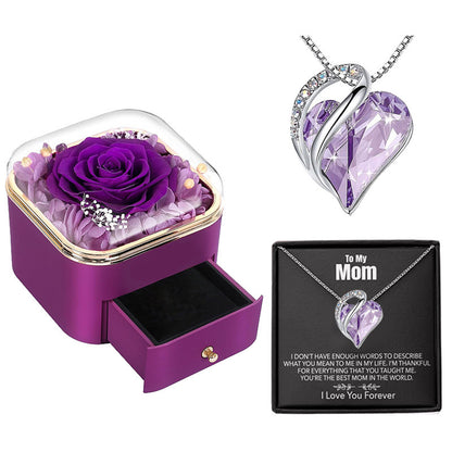 Flag Village Valentines Day Rose Flower Drawer Jewelry Box Earrings Ring Necklace Storage Valentine's Day Gift Box Romantic Jewelry Packaging Box