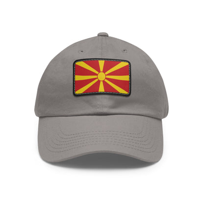 Flag Village Macedonia Flag Hat Cap with Leather Patch