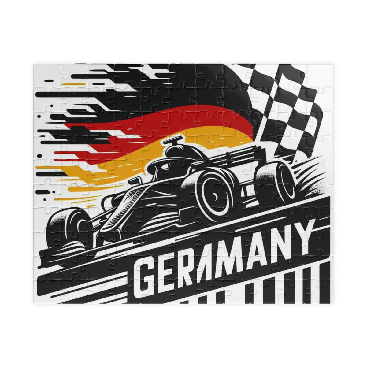 Flag Village Germany Racing Car Jigsaw Puzzle