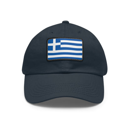 Flag Village Greece Flag Hat Cap with Leather Patch
