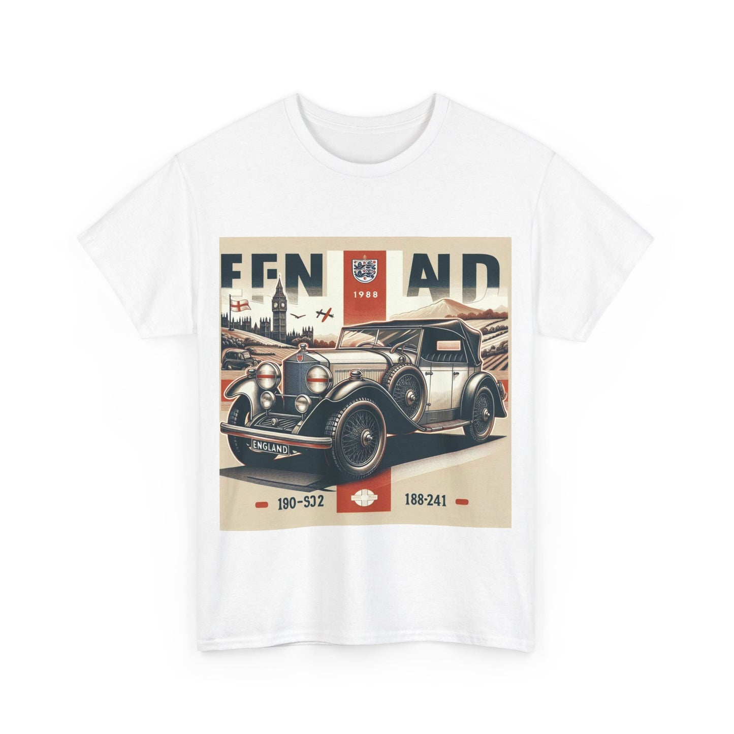 Flag Village UK Vintage Car Flag T-SHIRT Heavy Cotton Tee UK0021