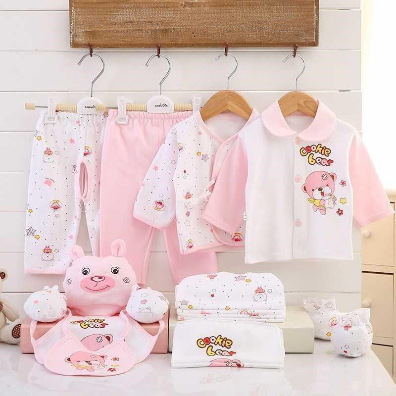 Flag Village Newborn Clothes 17-Piece Cotton Suit Gift Box