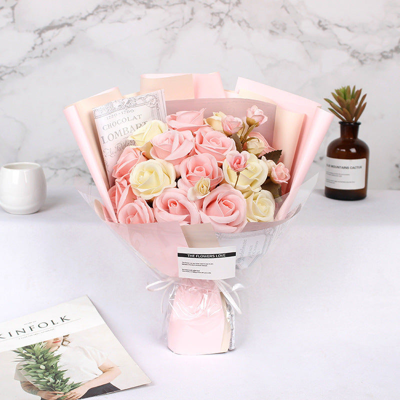 Flag Village Simulation Rose Flower Teacher Gift Box Birthday Gift
