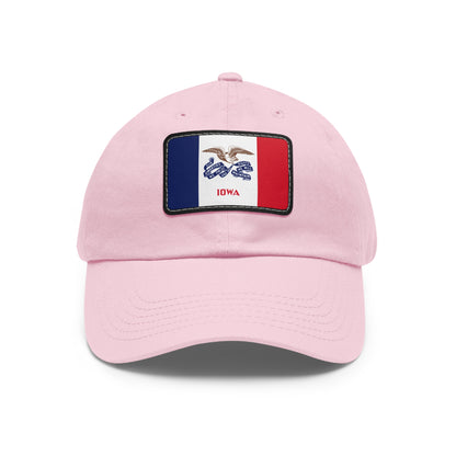 Flag Village USA Iowa State Flag Hat Cap with Leather Patch