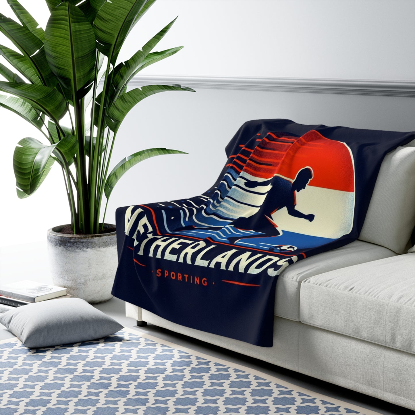 Flag Village Netherlands Sporting Flag Sherpa Fleece Blanket NLD0008