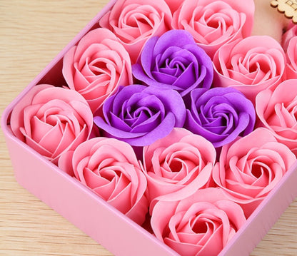 Flag Village Soap Flower Rose Soap Flower Flower Gift Box Valentine's Day Gift for Girlfriend Extra Large Square