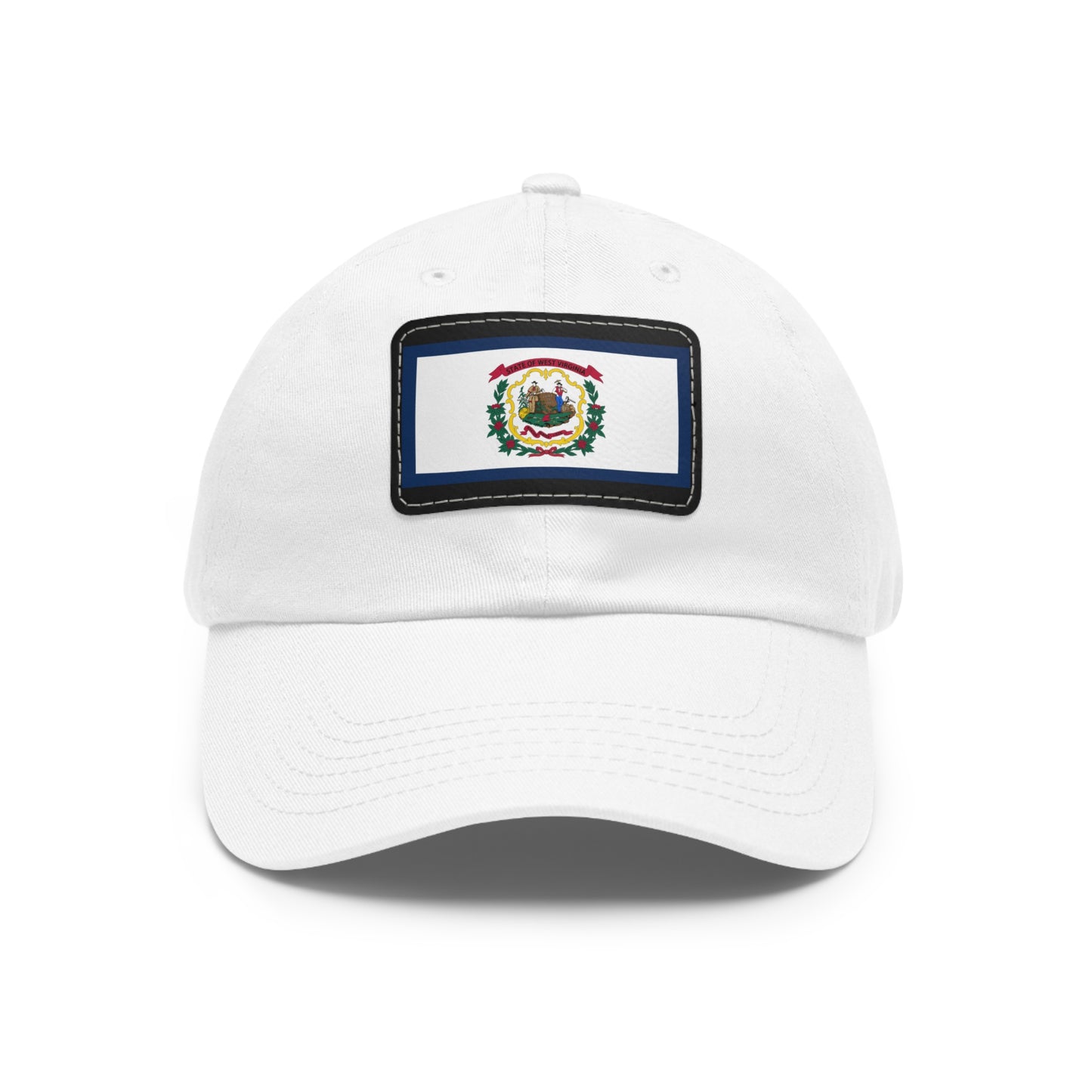 Flag Village USA West Virginia State Flag Hat Cap with Leather Patch