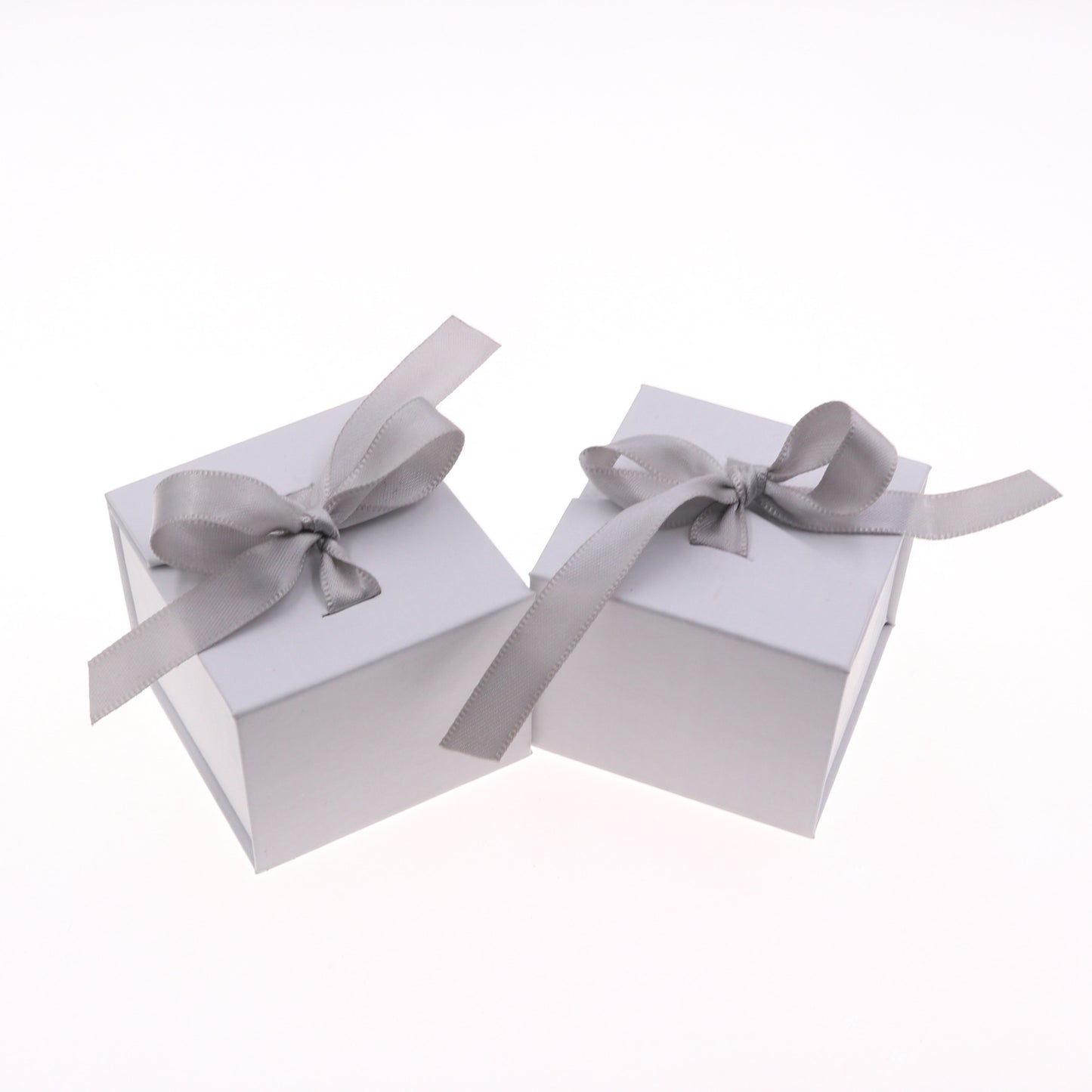 Flag Village Jewelry Boxes Paper Gray White Color Ribbon Bowknot For Gift Present Ring Earring Packing Display Box