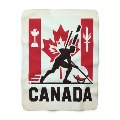 Flag Village CANADA Sporting Flag Sherpa Fleece Blanket CAN0009