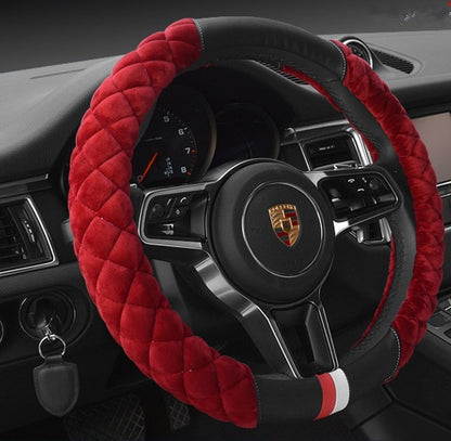 Flag Village Auto Tools Universal Car Steering Wheel Cover Winter Decoration Cute 38cm Plush Footprint Auto Automobile Vehicle Steering Wheel Protector