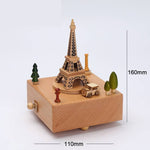 Flag Village Wooden building model music box birthday gift