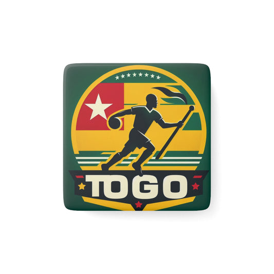 Flag Village Togo Flag Sporting Porcelain Magnet, Square TGO0001