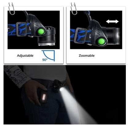 Flag Village USB Charging Built-in Smart Sensor Head-mounted Outdoor Fishing Headlight