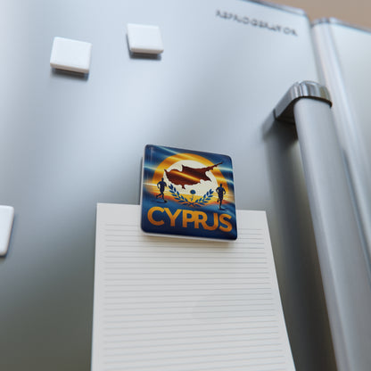 Flag Village Cyprus Flag Sporting Porcelain Magnet, Square CYP0005