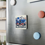 Flag Village Slovenia Flag Sporting Porcelain Magnet, Square SVN0005