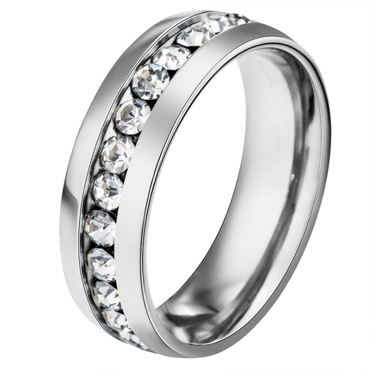 Flag Village New Fashion Crystal Rings for Women Gold Color Color Stainless Steel Jewerly Gifts