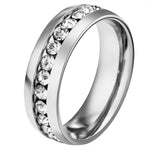 Flag Village New Fashion Crystal Rings for Women Gold Color Color Stainless Steel Jewerly Gifts