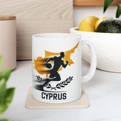 Flag Village Cyprus Sporting Flag Ceramic Coffee Mug 11oz FV-MG0190