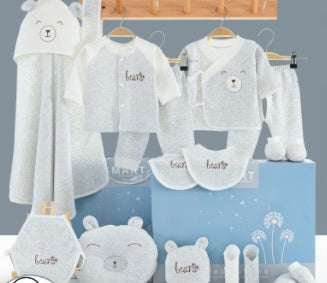Flag Village Baby Full Moon Gift Baby Clothes Newborn Gift Box 18 Pieces Set Newborn Baby Clothes Combed Cotton