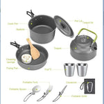 Flag Village Camping Teapot Set Pot Stove Set 2-3 People Picnic Stove Tableware
