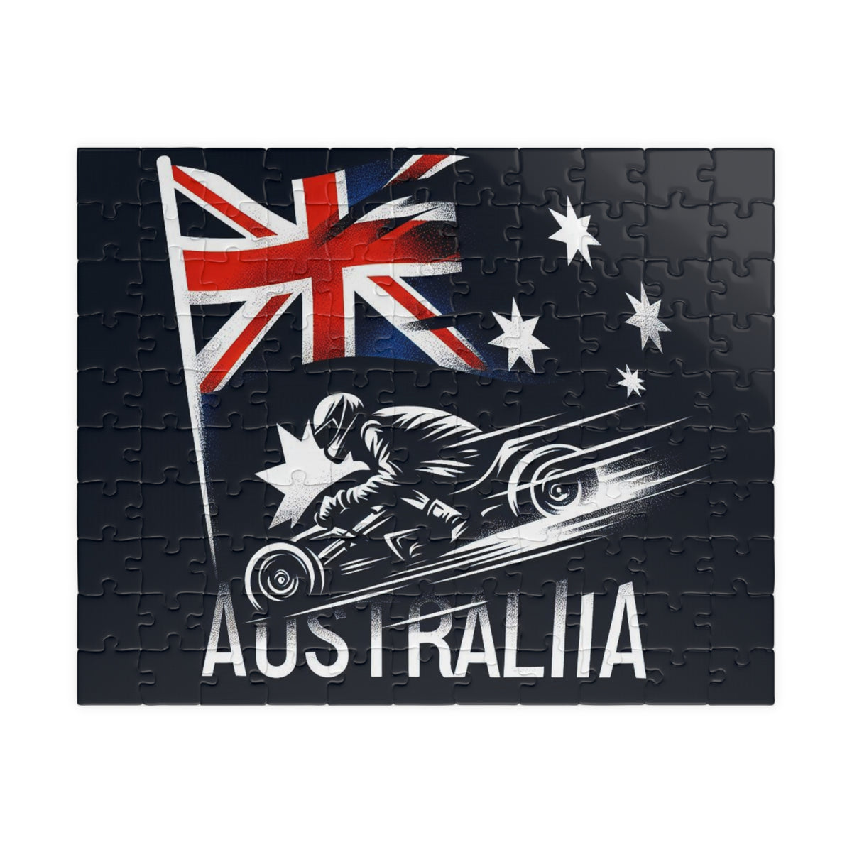 Flag Village Australia Racing Car Jigsaw Puzzle