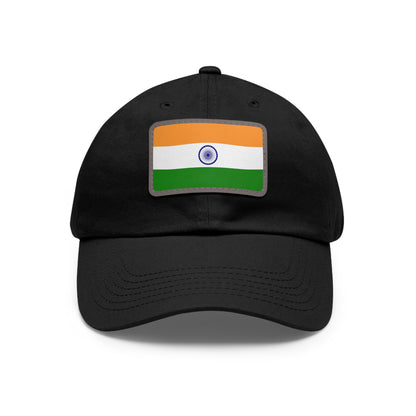 Flag Village India Flag Hat Cap with Leather Patch