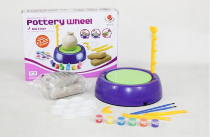 Flag Village Bginners Pottery Wheel Kit Craft Toys For Kids With Paints And Tools Diy Toy Clay Pots Making Pottery Wheel Set For Kids Gifts