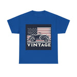Flag Village USA Vintage Car Flag T-SHIRT Heavy Cotton Tee USA0004