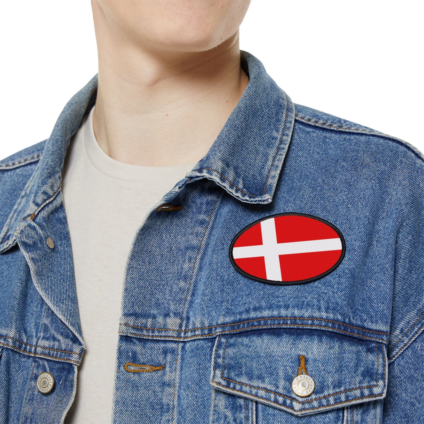 Flag Village Denmark Flag Embroidery Iron-On Patches