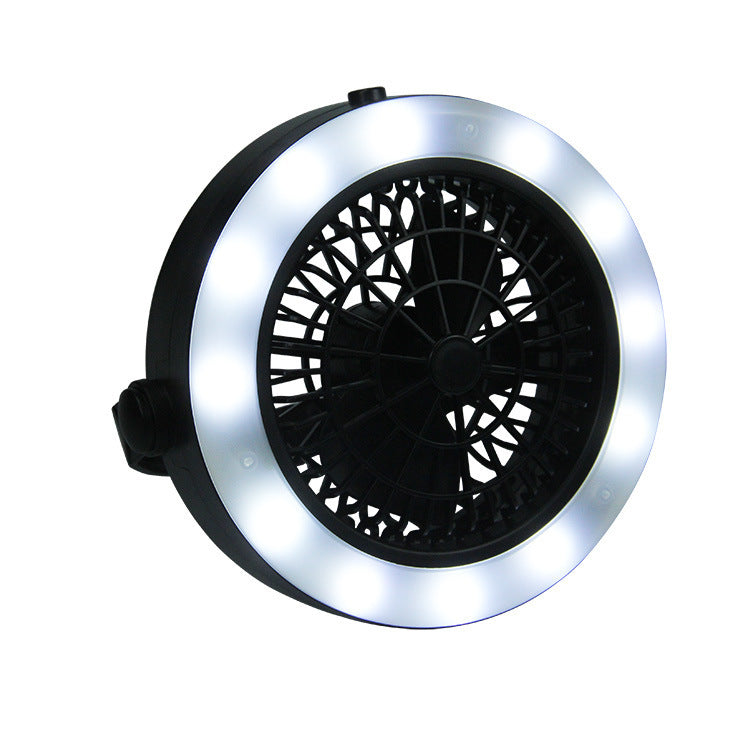Flag Village Multi-function Waterproof Fan Rechargeable Portable Camping Tent Light Outdoor Lamp Fishing Cooling Fan Lamp Camping Light