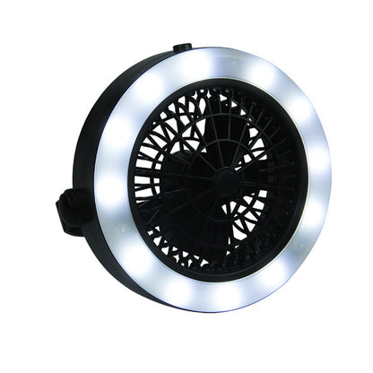 Flag Village Multi-function Waterproof Fan Rechargeable Portable Camping Tent Light Outdoor Lamp Fishing Cooling Fan Lamp Camping Light