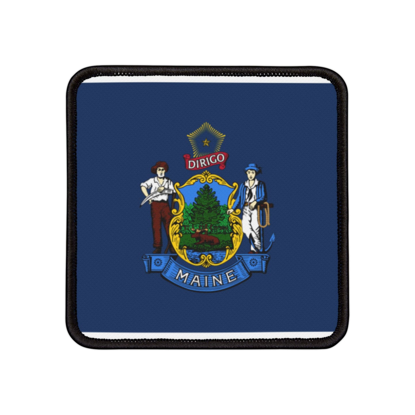 Flag Village Maine State Flag Embroidery Iron-On Patches