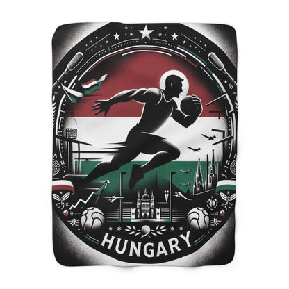 Flag Village Hungary Sporting Flag Sherpa Fleece Blanket HUN0001