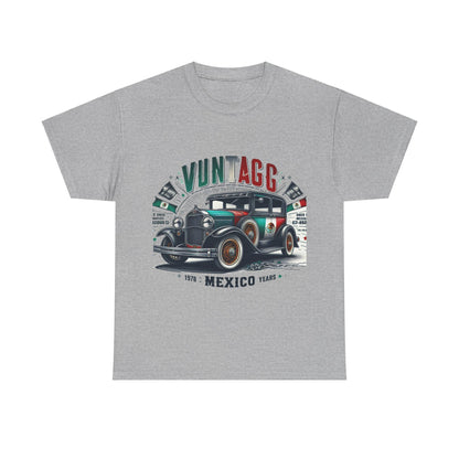 Flag Village Mexico Vintage Car Flag T-SHIRT Heavy Cotton Tee MEX0002