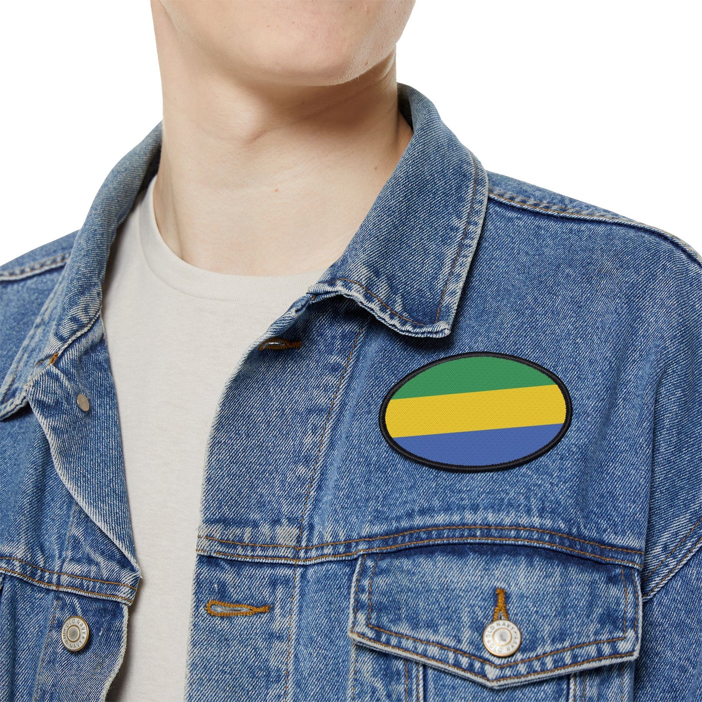 Flag Village Gabon Flag Embroidery Iron-On Patches