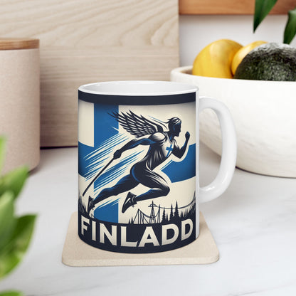 Flag Village Finland Sporting Flag Ceramic Coffee Mug 11oz FV-MG0017