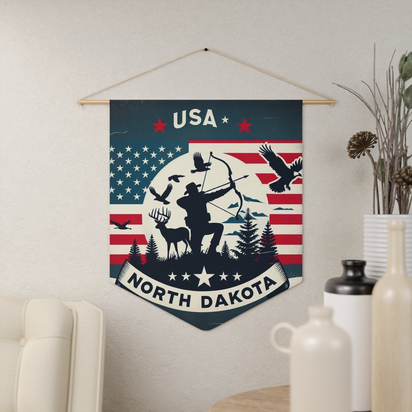 Flag Village North Dakota State Flag Pennant Sporting Home Wall decoration ND0002
