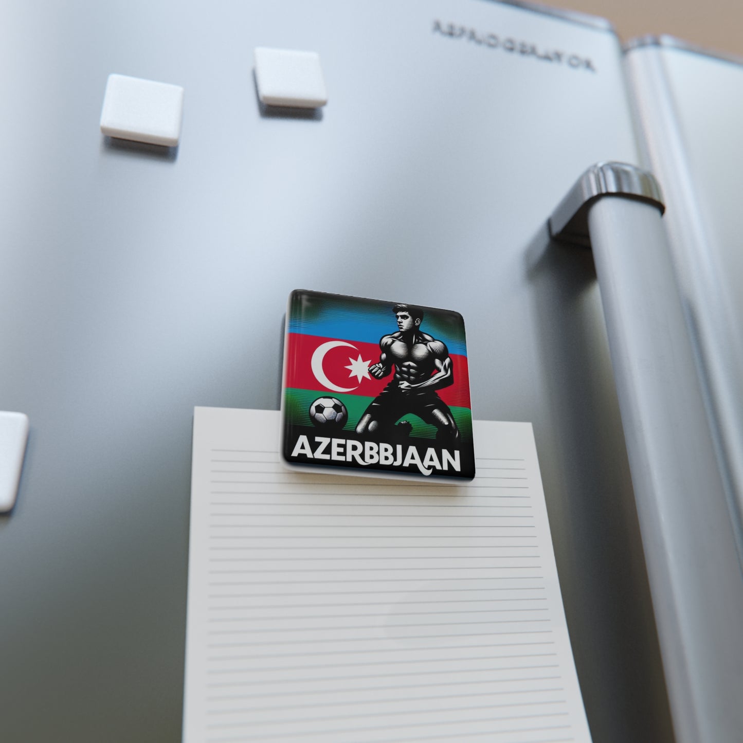 Flag Village Azerbaijan Flag Sporting Porcelain Magnet, Square AZE0006