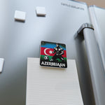 Flag Village Azerbaijan Flag Sporting Porcelain Magnet, Square AZE0006