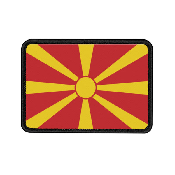 Flag Village North Macedonia Embroidered Iron-On Patch