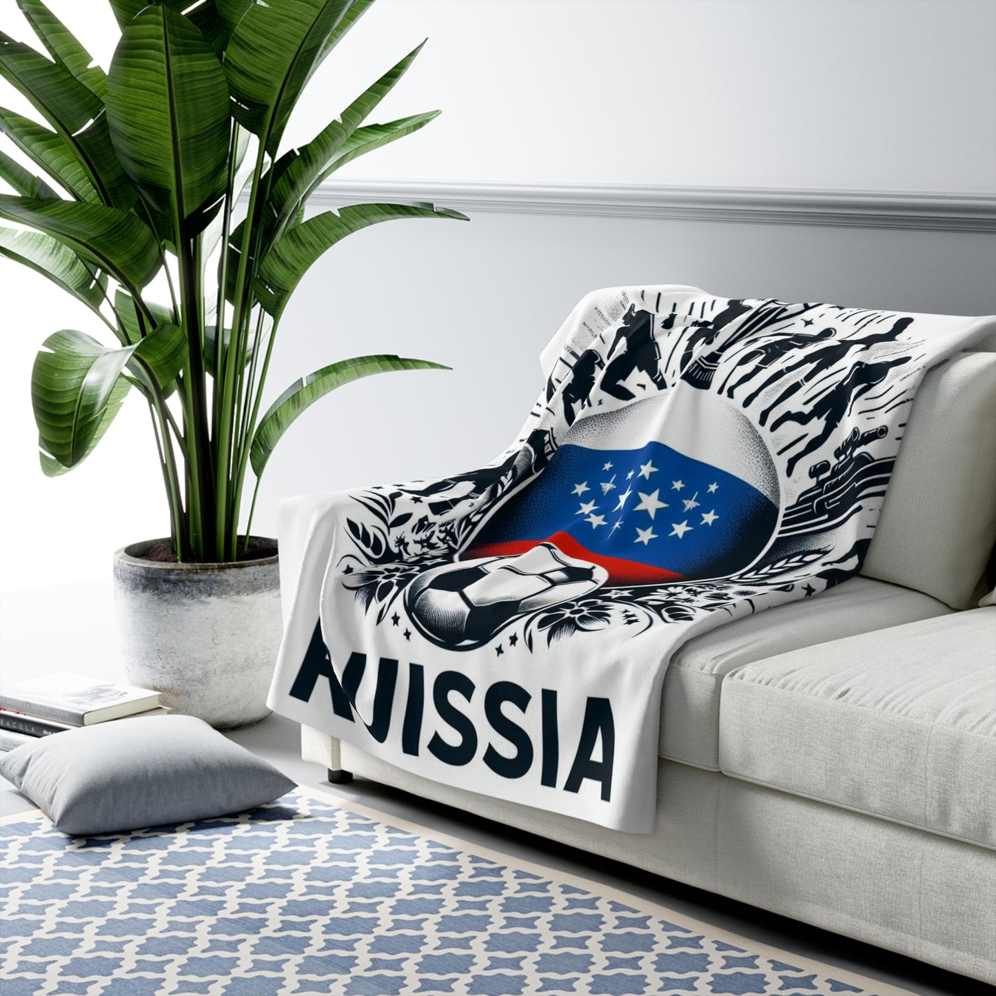Flag Village Russia Sporting Flag Sherpa Fleece Blanket RUS0007