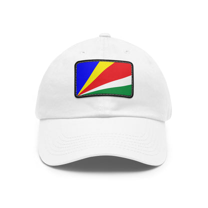 Flag Village Seychelles Flag Hat Cap with Leather Patch