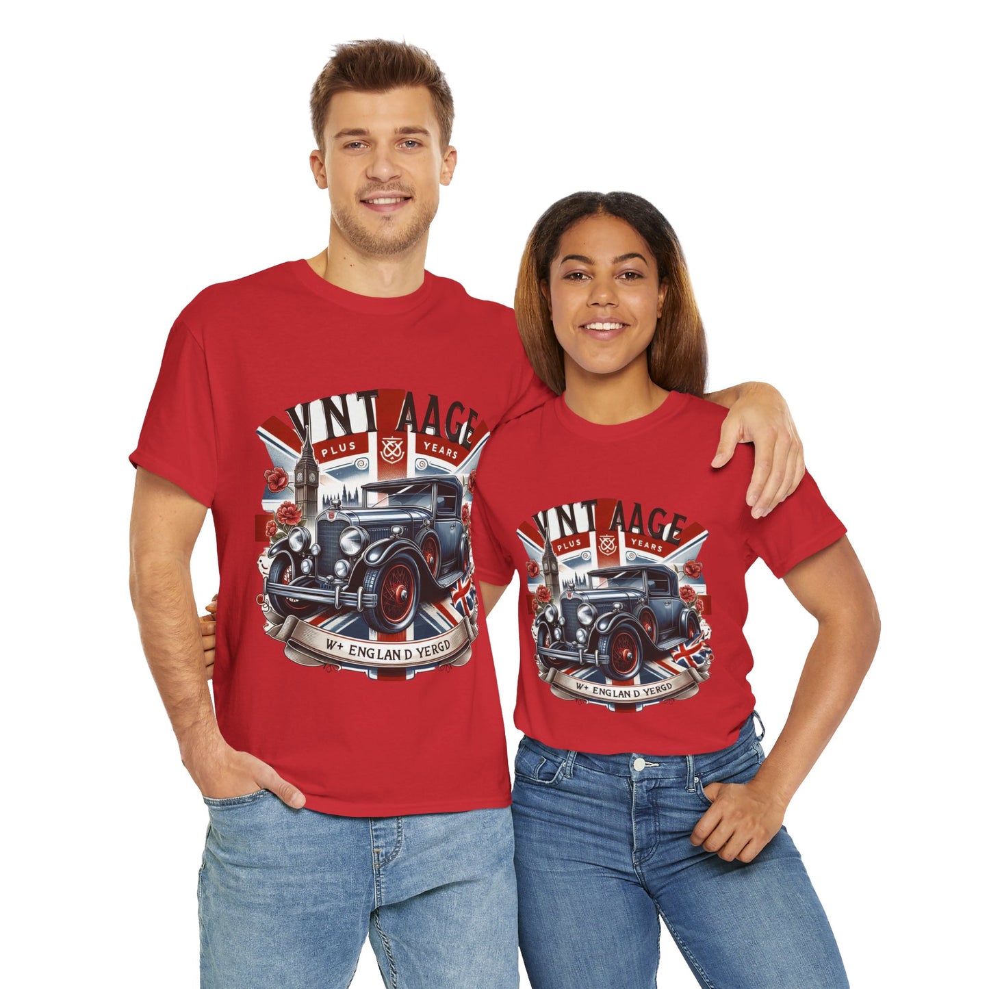 Flag Village UK Vintage Car Flag T-SHIRT Heavy Cotton Tee UK0007