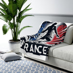 Flag Village France Sporting Flag Sherpa Fleece Blanket FRA0007