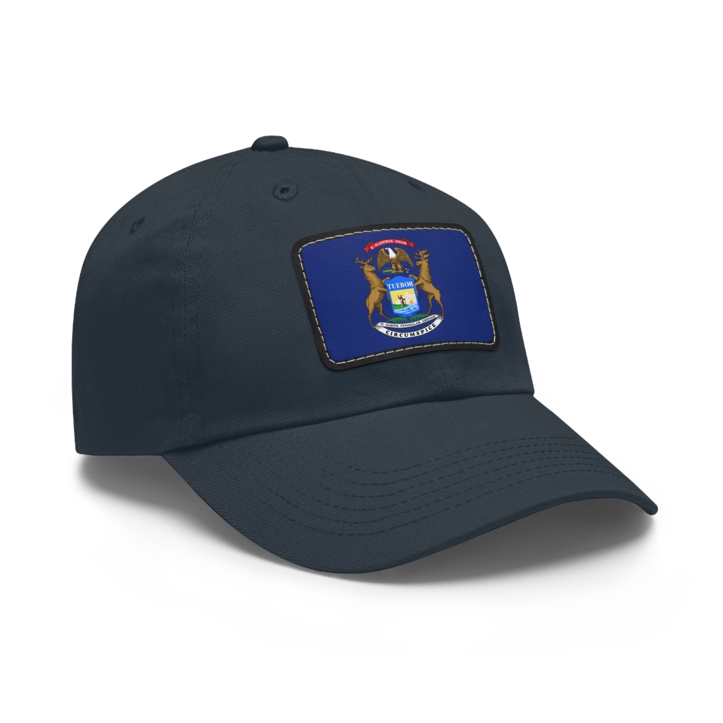 Flag Village USA Michigan State Flag Hat Cap with Leather Patch