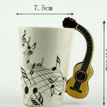Flag Village Creative Music Violin Style Guitar Ceramic Mug Coffee Tea Milk Stave Cups With Handle Coffee Mug Novelty Gifts
