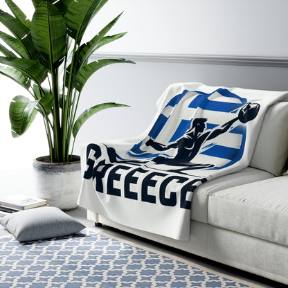 Flag Village Greece Sporting Flag Sherpa Fleece Blanket GRC0007