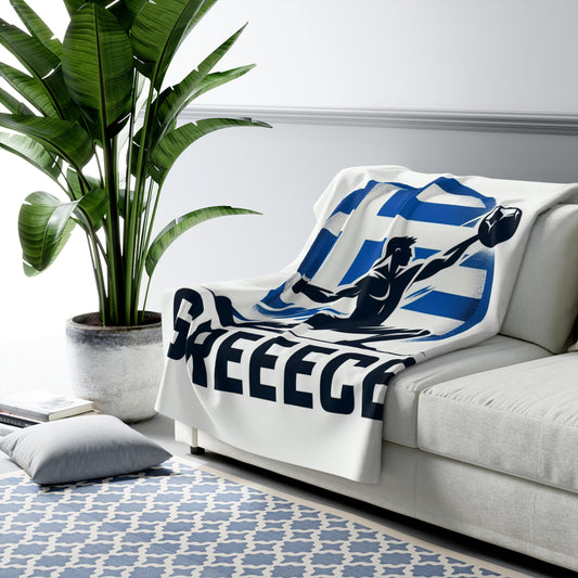 Flag Village Greece Sporting Flag Sherpa Fleece Blanket GRC0007