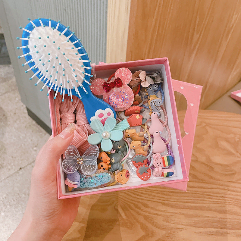 Flag Village Children's Hair Accessories Set 28-piece Gift Box Girl's Headdress