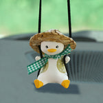 Flag Village Car Pendant Cute Anime Little Duck Swing Auto Rearview Mirror Hanging Ornaments Interior Decoraction Accessories For Girls Gifts